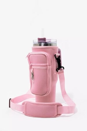 2026_08_27_10e0b59b4ef3588801274fca2918781e (1) Tumbler Bag with Phone Pocket – Blush Pink Insulated Cup Holder Carrying Bag with Adjustable Strap (Color Pink)
